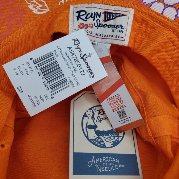 New Reyn Spooner Clemson Tigers Bucket Hat Tiger Paw Size S/M American Needle - Picture 6 of 10